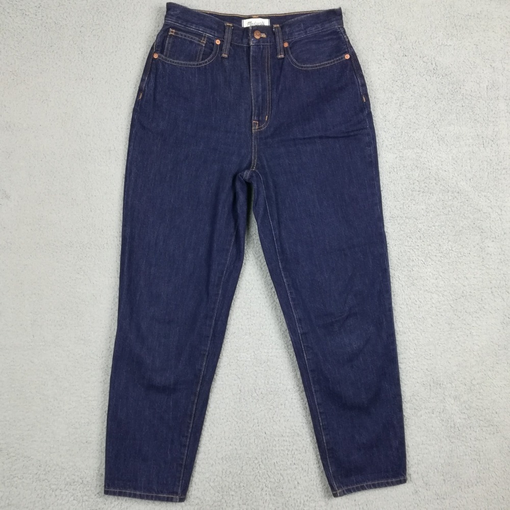 Madewell Womens Jeans Baggy Tapered Blue Denim Dark Wash High Rise 27